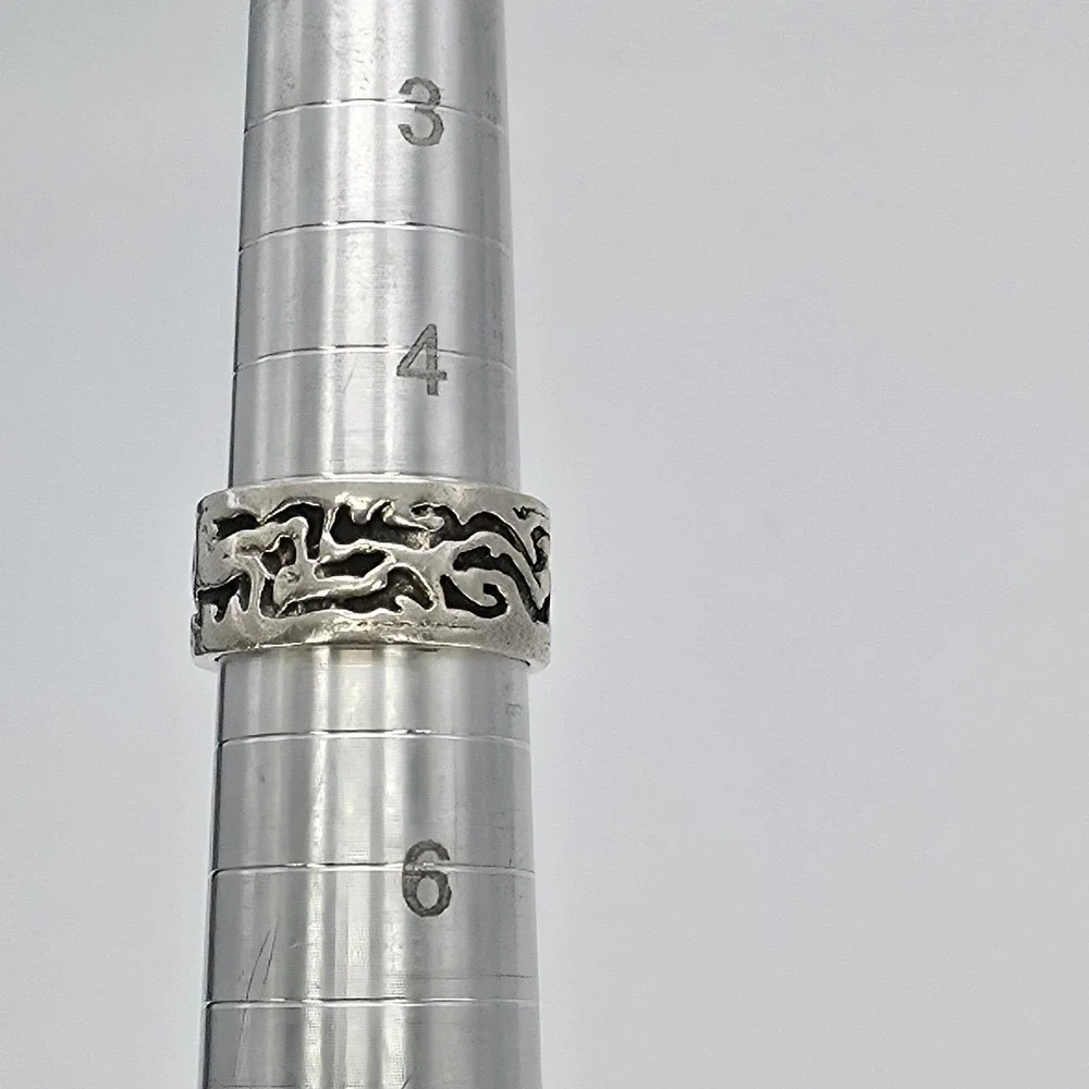 Vintage BELL TRADING POST Ring 925 Sterling Silver Asymmetrical Cutouts Size 5